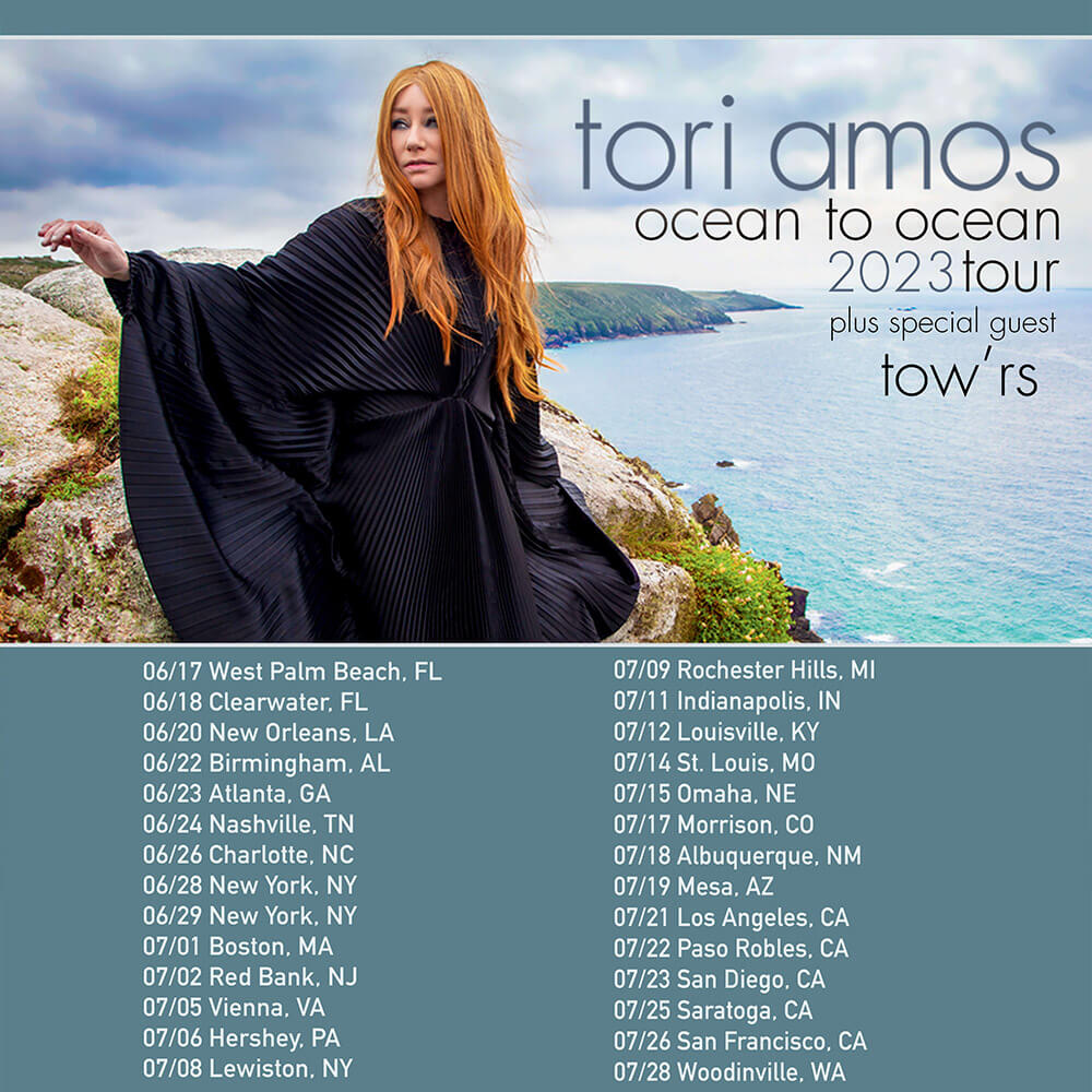 A list of tour dates for the Tori Amos Ocean to Ocean 2023 tour